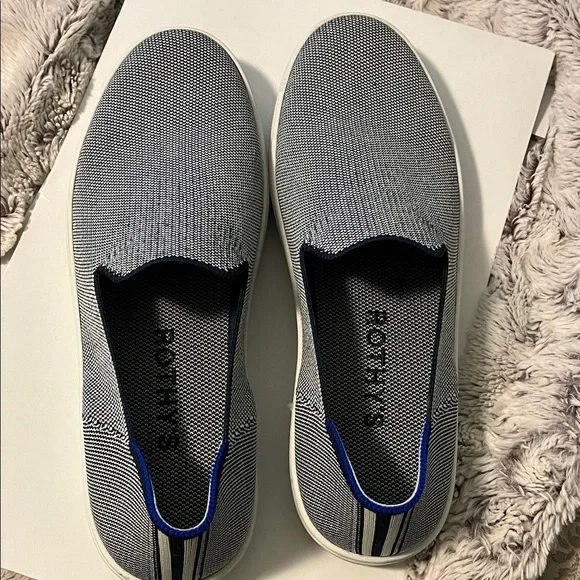 Rothy’s women’s Gray and Blue Slip-On tennis shoes - Picture 1 of 10